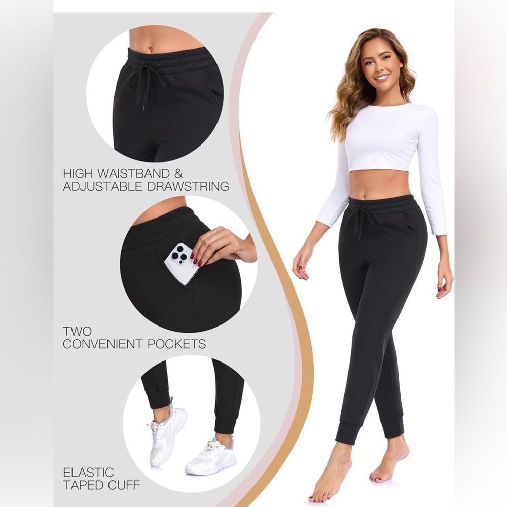 Women's Black 🖤 High Waist 🖤 Jogger Sweat Pants